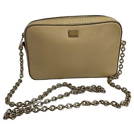 Bolsa crossbody Christian Louboutin de couro bege Bege
