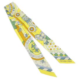 Hermès I MURMURI DELLA FORESTA Sciarpa Twilly Giallo