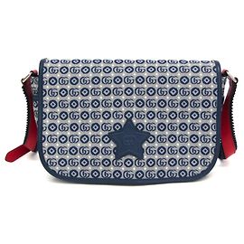 Borsa a Spalla Interlocking G per Bambini Gucci Rosso Blu