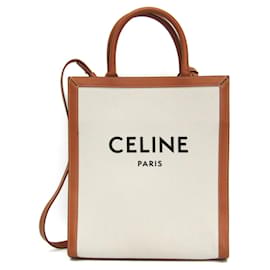 Céline Celine Small Vertical Cabas Handbag Eggshell Camel