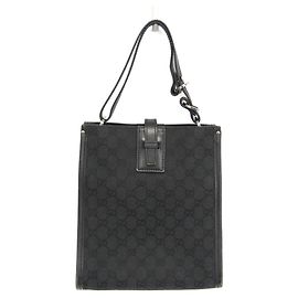 Bolsa de Ombro Gucci GG Canvas Preta Preto