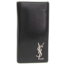 Yves Saint Laurent Monogramm Continental Geldbörse Schwarz
