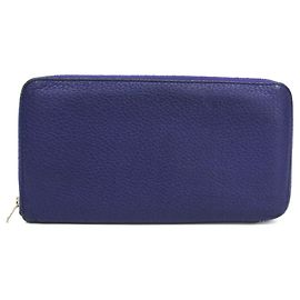 Hermès Hermes Azap Long Classic Bi-Fold Wallet Navy blue