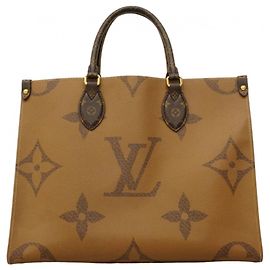 Borsa tote OnTheGo MM Monogram Giant Reverse Louis Vuitton Marrone