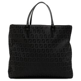 Fendi Black Zucchino Canvas Tote Black