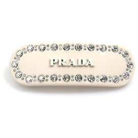 Barette de resina bege Prada Bege