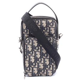 Dior Rider Micro Oblique Canvas Leder Handtasche Blau