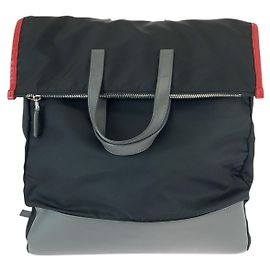 Prada Nylon Leather Tessuto 2way Backpack Black