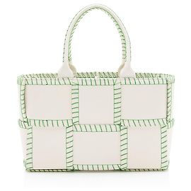 Bottega Veneta Nappa Stitched Arco Small Tote Green