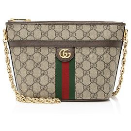 Mini bolsa de ombro Ophidia GG Supreme da Gucci Marrom Bege