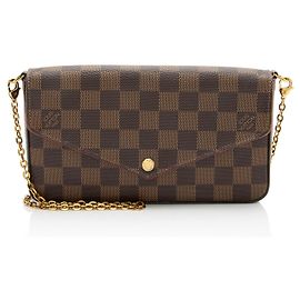 Pochette Felicie Damier Ebene de Louis Vuitton Marron