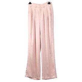 Anine Bing Calças Largas de Seda Rosa Rosa