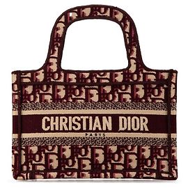 Sac à main Dior Lady Dior en toile brodée oblique Marron Autre