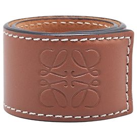 Pulseira de couro pequena Anagram Loewe Marrom