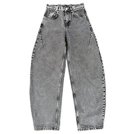 Maje Jeans grau Ballonform hohe Taille Baumwolle Grau