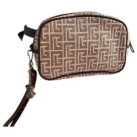 Vintage Pierre Balmain Clutch - Monogram Canvas & Leather Brown