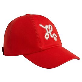 HERMÈS 'SERENA NAUTIC' GORRO DE ALGODÓN. Roja