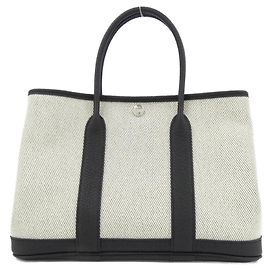 Hermès Hermes Garden Party Handbag 30cm Black Cream
