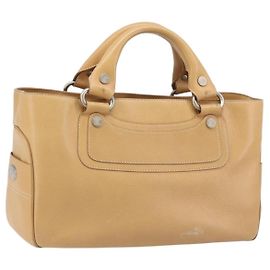 Céline CELINE Boogie Tasche Handtasche Leder Beige Silber Auth ep13714 Silber Beige