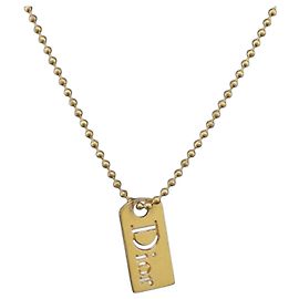 Colar Christian Dior metal tom dourado Auth BA11498 Outro