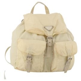 PRADA Rucksack aus Nylon in Weiß Silber authentisch 170947 Silber Weiß