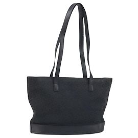 Céline CELINE C Macadam Canvas Tote Bag Black Silver Auth 174485 Black Silvery