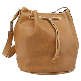 Borsa a Spalla Christian Dior Pelle Marrone Oro Auth ep13792 Marrone D'oro