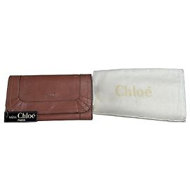 Chloé Vintage Chloe Leder Geldbörse / Clutch Braun Braun
