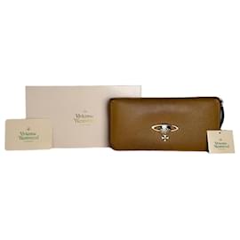 Cartera de cuero vintage Vivienne Westwood color camello Camello