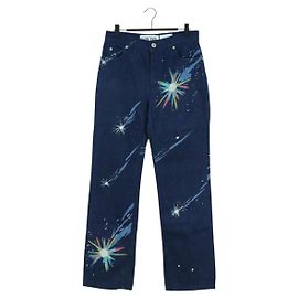 Calças de denim LOEWE Howl's Moving Castle Star Child Denim Azul Auth 167115SAM Azul