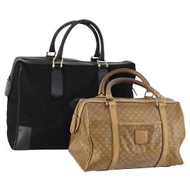 Céline CELINE Macadam Canvas C Macadam Canvas Bag PVC 2 Set Brown Black Auth fm5231 Brown Black