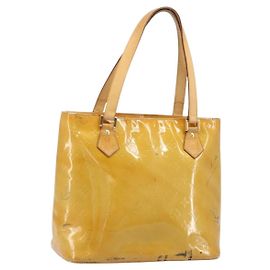 LOUIS VUITTON Bolso de Mano Houston Monogram Vernis Beige M91004 LV Auth 173330 Beige