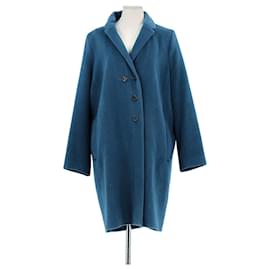 Kenzo Blue Wool Coat Blue