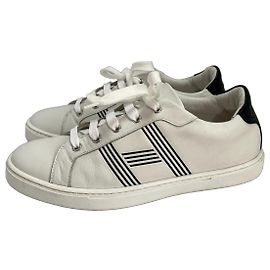 Hermès Ledersneaker weiß Weiß