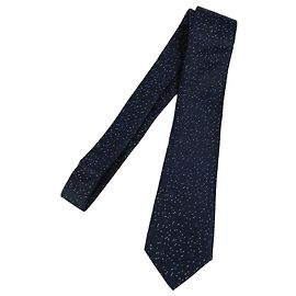 Chanel Navy Silk and Polyester Cravat Navy blue