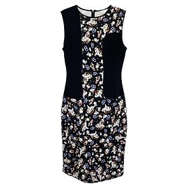 Erdem Schwarzes Multi Nell Colorblock Blumenkleid Schwarz
