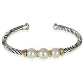 Pulseira de cabo em ouro amarelo e prata esterlina com pérolas de David Yurman Outro