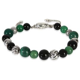 Pulseira de prata esterlina com elementos de malaquita e ônix de David Yurman Outro