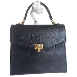Courreges Bolsa de couro com textura de lagarto vintage Courrèges Preto