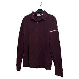 Polo Moncler Burdeos de Manga Larga Burdeos