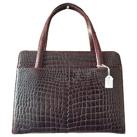 Bolsa Gucci em couro bordô com efeito crocodilo Outro