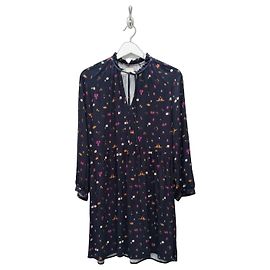 Des Petits Hauts Robe imprimée à col montant Multicolore Bleu foncé