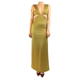 Autre Marque Robe maxi avec découpe verte - taille UK 8 Vert