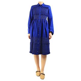 Altuzarra Royalblau gerafftes Midikleid - Größe UK 10 Blau