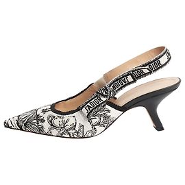Décolleté slingback floreali J'Adior in bianco e nero - taglia EU 38,5 Bianco