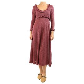 Alexa Chung Robe midi en lurex rose à volants - taille S Rose