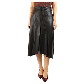 Isabel Marant Schwarze Leder-Midijupe - Größe UK 14 Schwarz