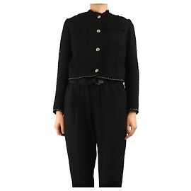 Etro Black tweed box jacket - size UK 8 Black