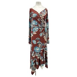 Robe maxi imprimée Etro marron polyester taille 42 Marron