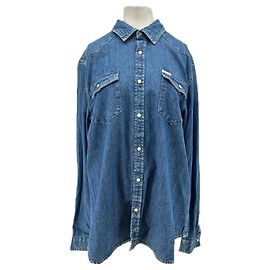 Camicia Guess in denim blu cotone Blu
